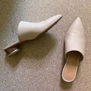 White Leather Franco Sarto mules